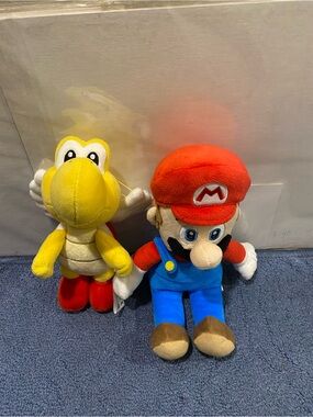 Mario Plush Toy with Yellow Koopa Troopa Plush - Red, Blue & Yellow